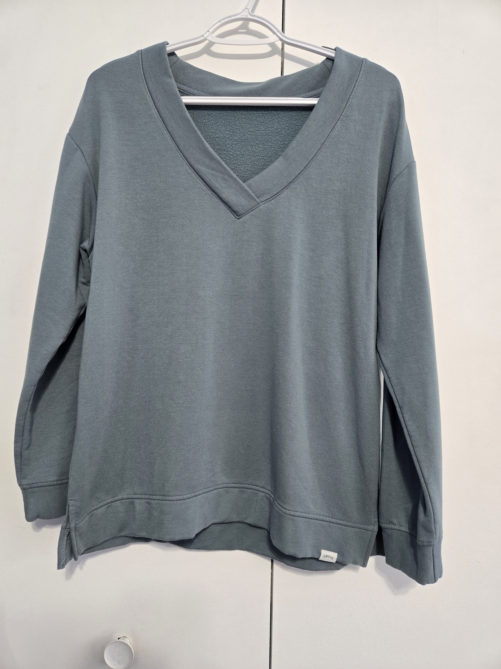 Orvis Eucalyptus Modal Blend V Neck Pullover Sweatshirt XL Est Soft
